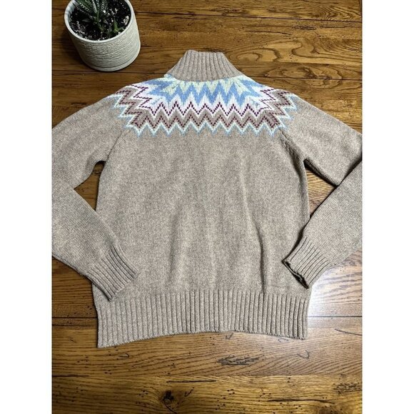 Columbia P46 Knit Sweater Women Sz M Ribbed Turtleneck Full Zip Cotton WoolNylon - Picture 9 of 9